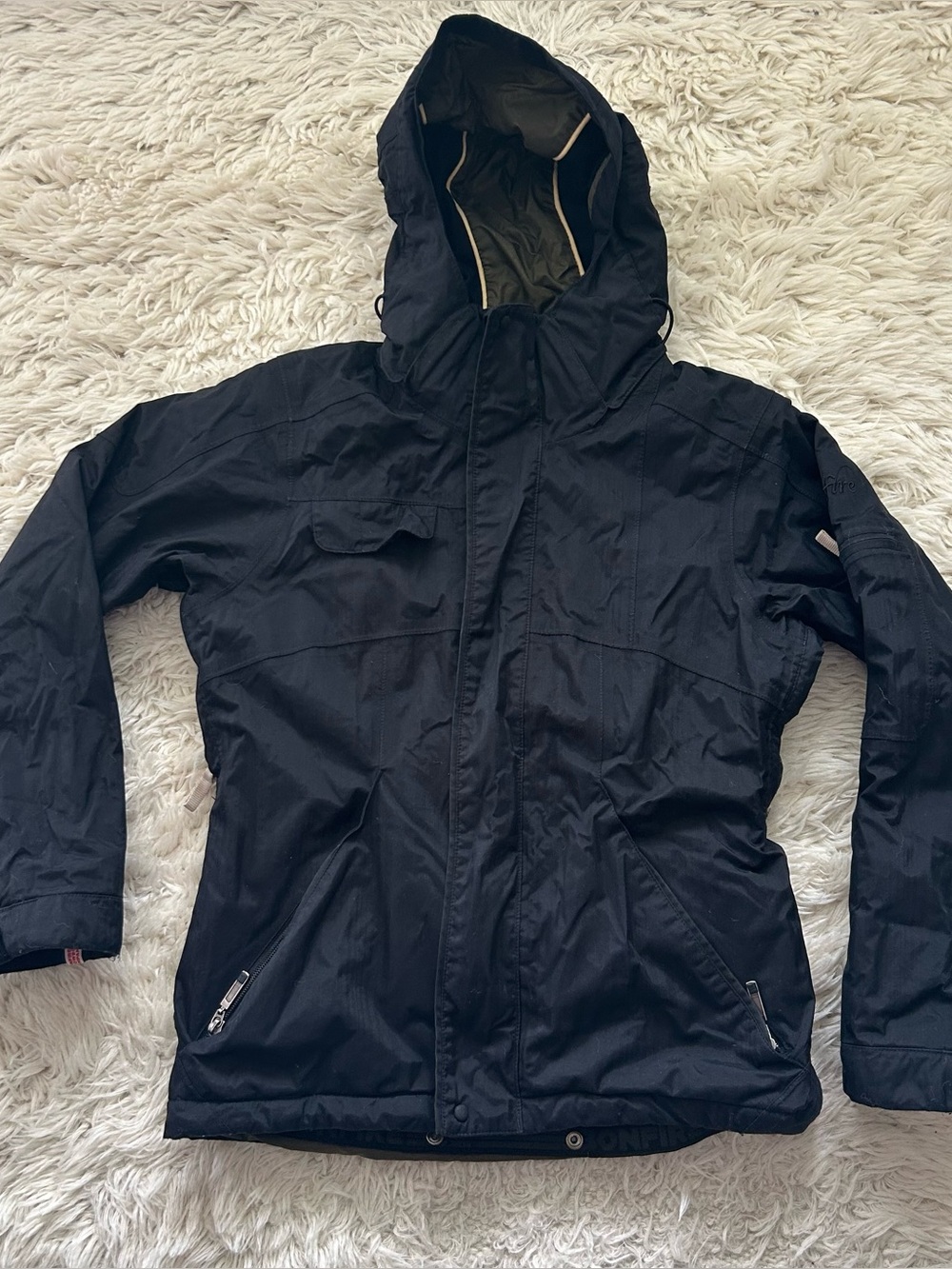 Vintage Bonfire Snowboarding Co Jacket Womens Small Sherpa Lined Y2K Winter Coat